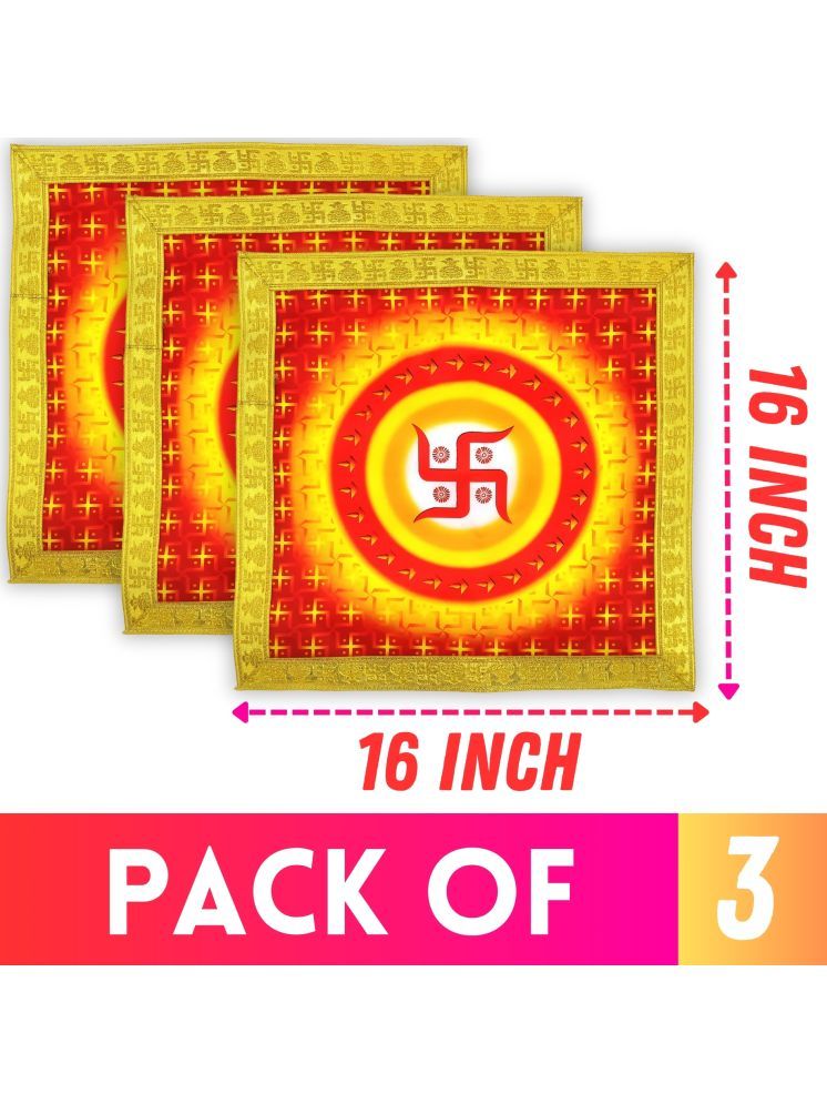     			Bhakti Lehar Pooja Cloth for God Idol ( 16 x 16 Inch ) ( Pack of 3 )