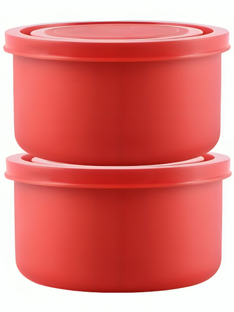     			Dream Home Alexa Microwavesafe Steel Red Food Container ( Set of 4 )