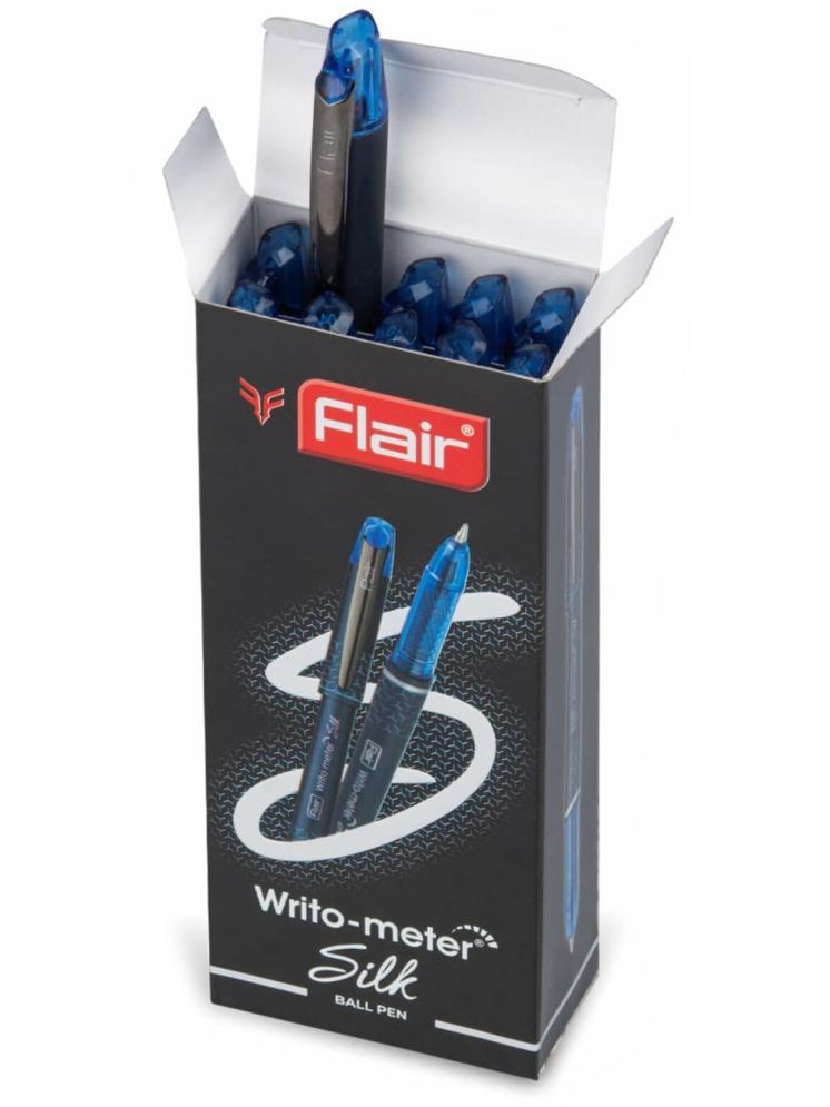     			Flair Writometer Silk Ball Pen Blue Ink, Set Of 10 Pen