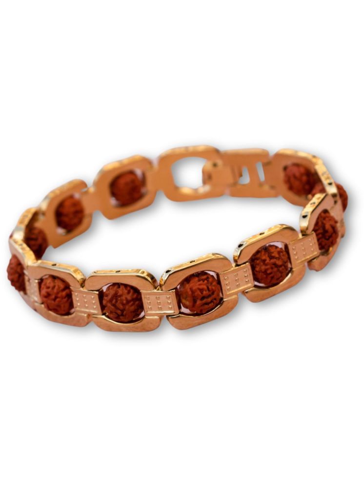     			Japam Gold Plated Essential Rudraksha Bracelet | One Size | Length 8.5 inches