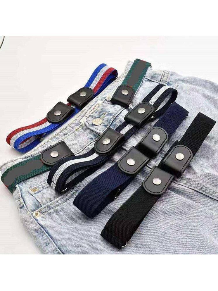     			MANDEV - Black Polyester Men's Belts Without Buckle ( Pack of 1 )