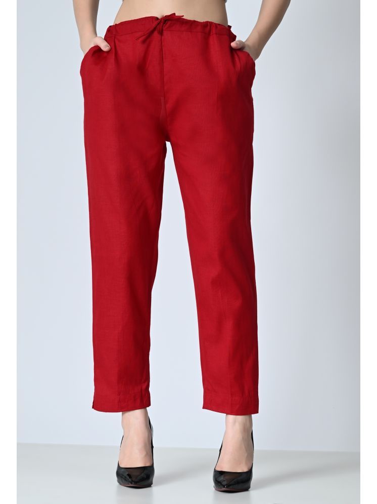     			MAURYA Maroon Cotton Straight Women's Formal Pants ( Pack of 1 )