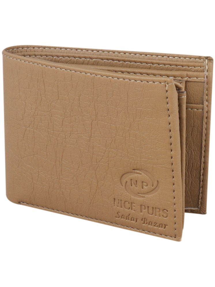     			Nice Purse Cream PU Men's Two Fold Wallet ( Pack of 1 )