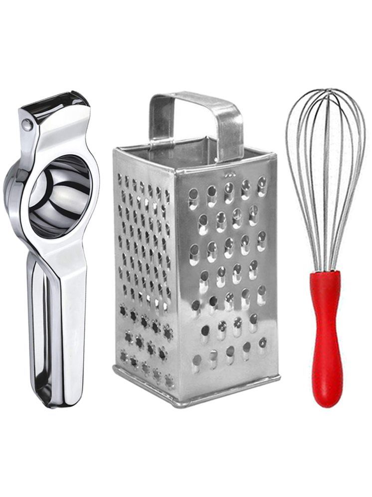     			OC9 Silver Stainless Steel Lemon+Grater+Whisk ( Set of 3 )