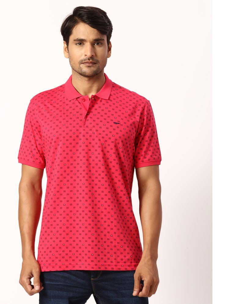     			Park Avenue Cotton Slim Fit Printed Half Sleeves Men's Polo T Shirt - Red ( Pack of 1 )