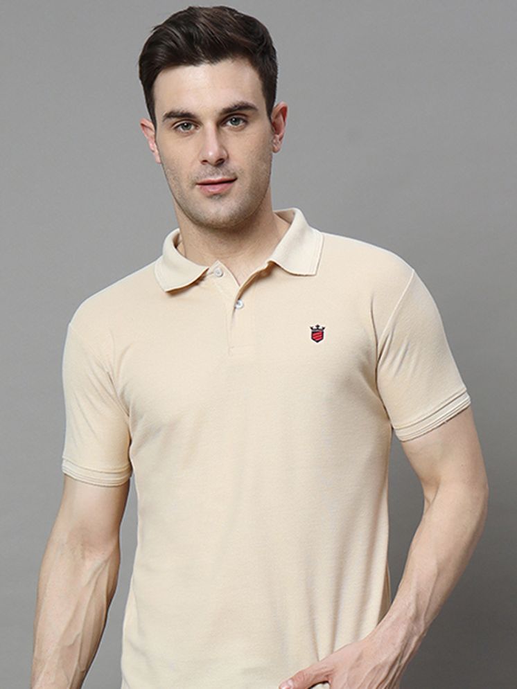     			R.ARHAN PREMIUM Cotton Blend Regular Fit Solid Half Sleeves Men's Polo T Shirt - Beige ( Pack of 1 )