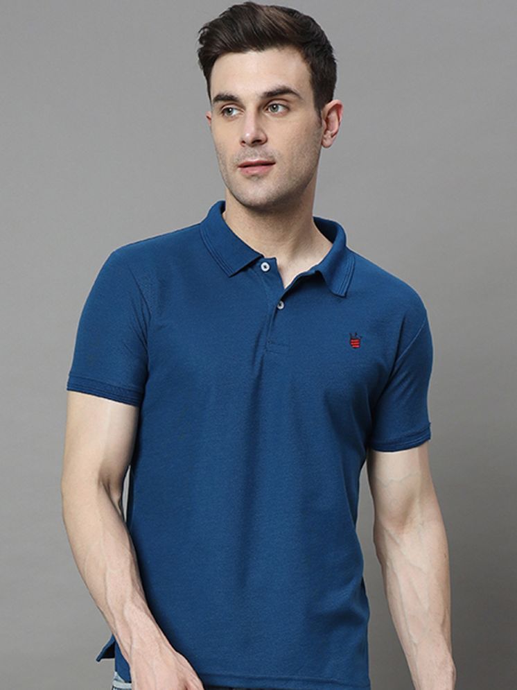     			R.ARHAN PREMIUM Cotton Blend Regular Fit Solid Half Sleeves Men's Polo T Shirt - Navy Blue ( Pack of 1 )