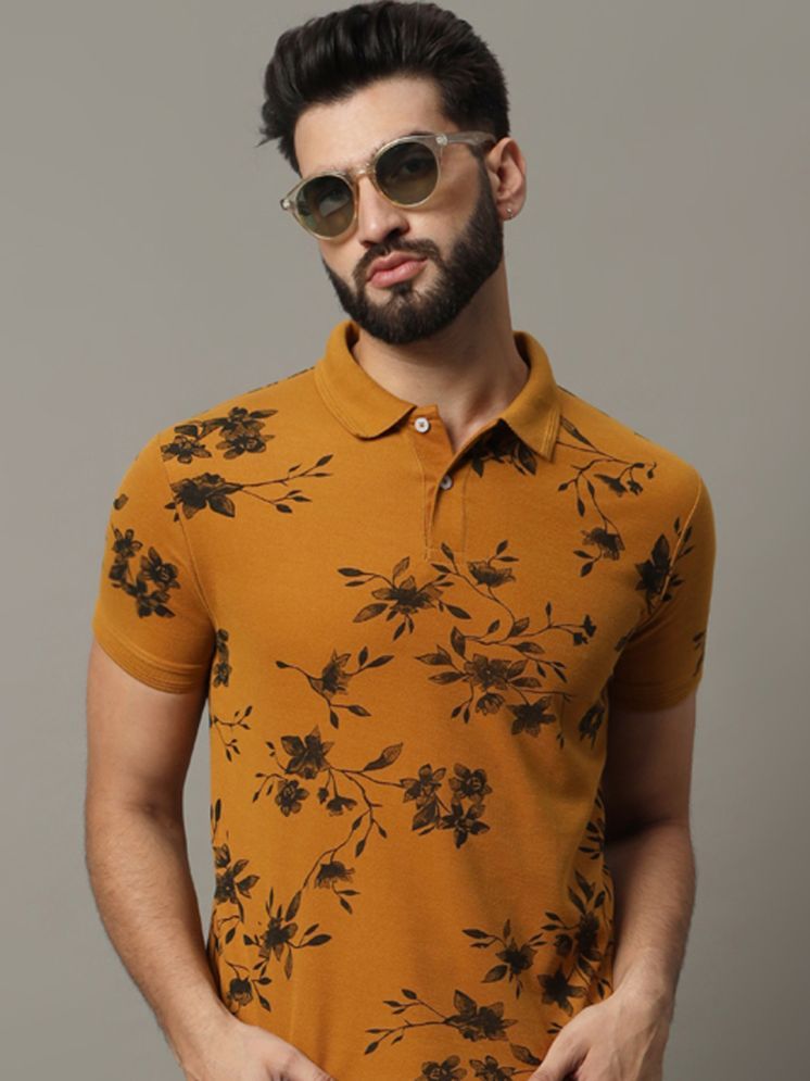     			R.ARHAN PREMIUM Cotton Blend Regular Fit Printed Half Sleeves Men's Polo T Shirt - Mustard ( Pack of 1 )