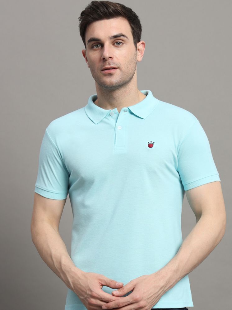     			R.ARHAN PREMIUM Cotton Blend Regular Fit Solid Half Sleeves Men's Polo T Shirt - Turquoise ( Pack of 1 )