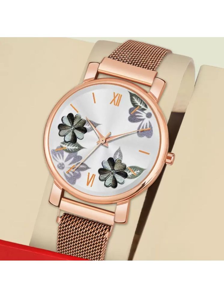     			REESKY Rose Gold Brass Analog Womens Watch