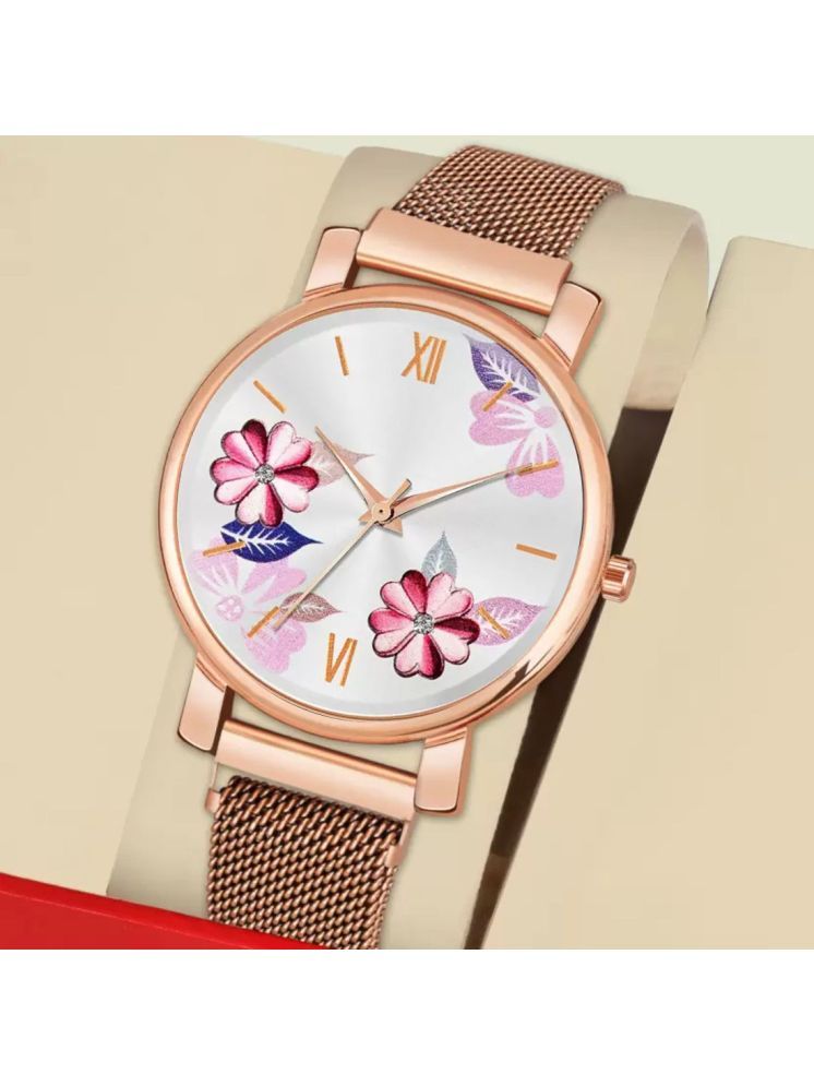     			REESKY Rose Gold Brass Analog Womens Watch