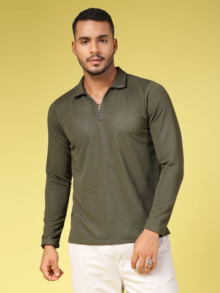     			Rigo Pack of 1 Polyester Slim Fit Men's T-Shirt ( Olive )