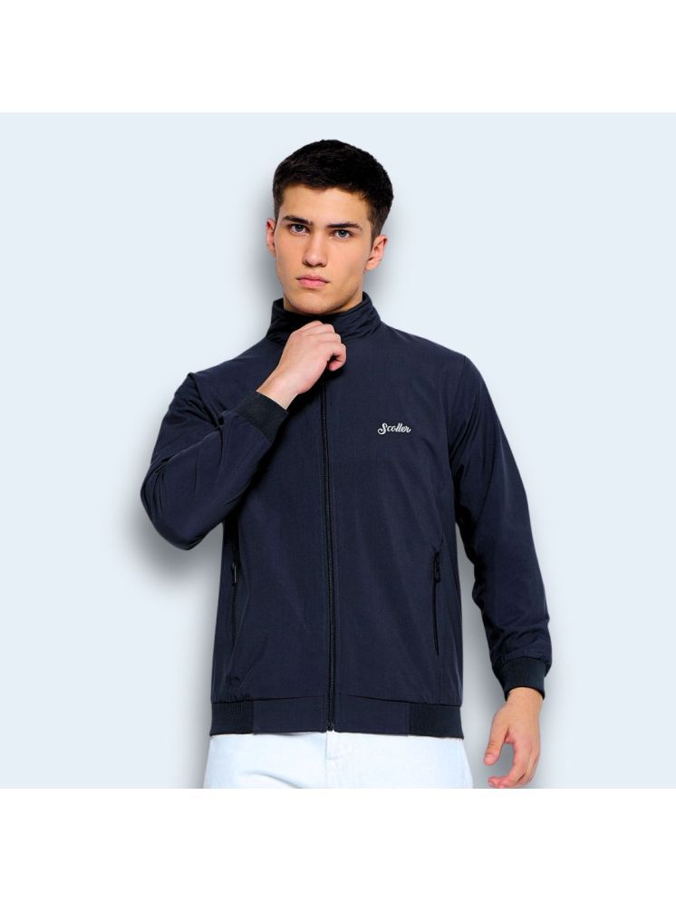     			SCOLLER Polyester Men's Windcheater Jacket - Navy Blue ( Pack of 1 )