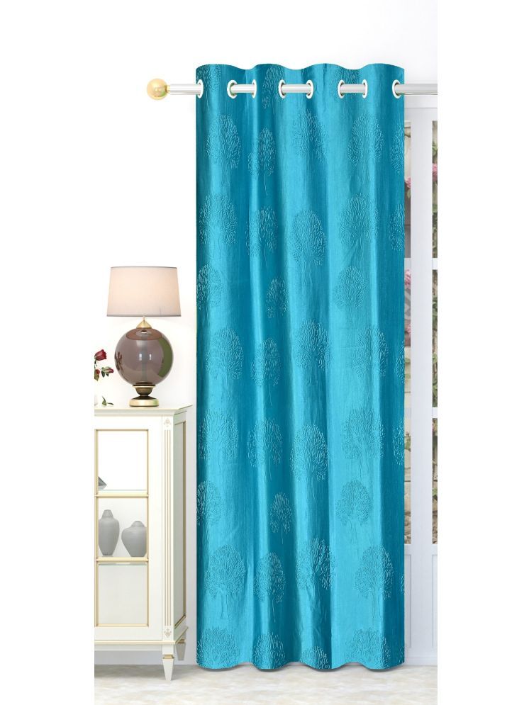     			SWIZIER Abstract Room Darkening Eyelet Curtain 5 ft ( Pack of 1 ) - Light Blue