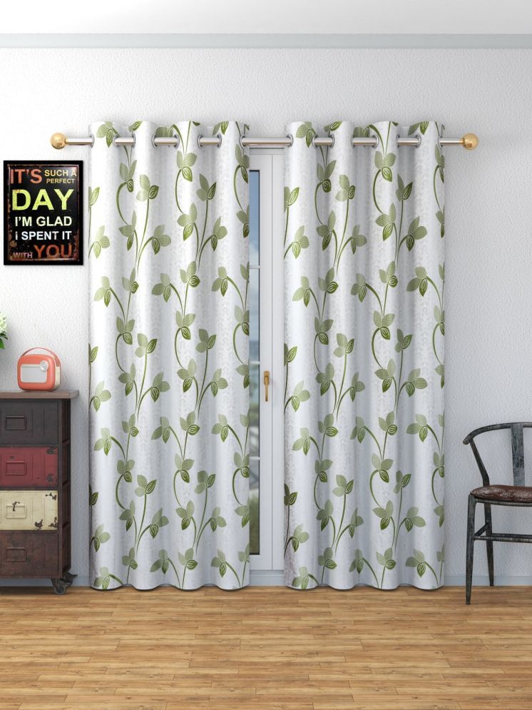     			SWIZIER Nature Room Darkening Eyelet Curtain 5 ft ( Pack of 2 ) - Green