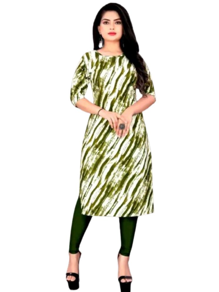     			VACHHARJ GROUP Crepe Printed A-line Women's Kurti - Green ( Pack of 2 )