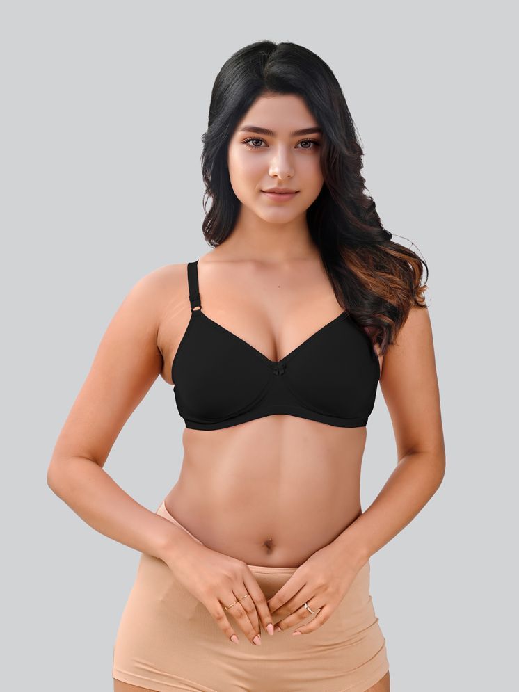     			lux venus Black Cotton Lightly Padded Women's Everyday Bra ( Pack of 1 )