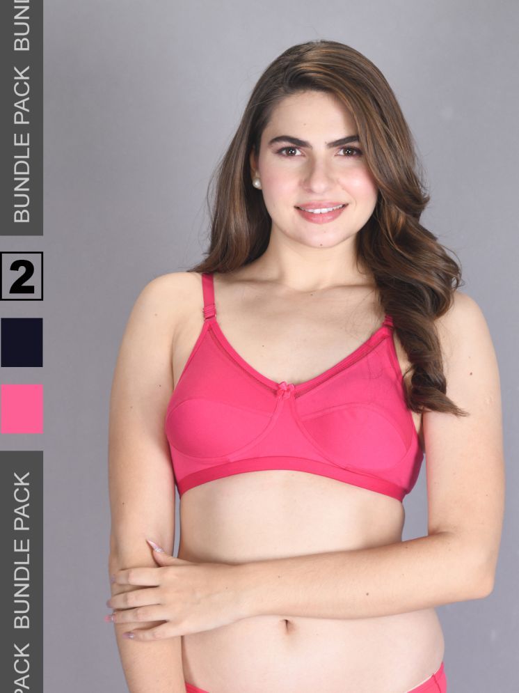     			lux venus Pack of 2 Cotton Non Padded Women's Everyday Bra ( Magenta ) VEN_BRA164_FCA_NVY_2PC