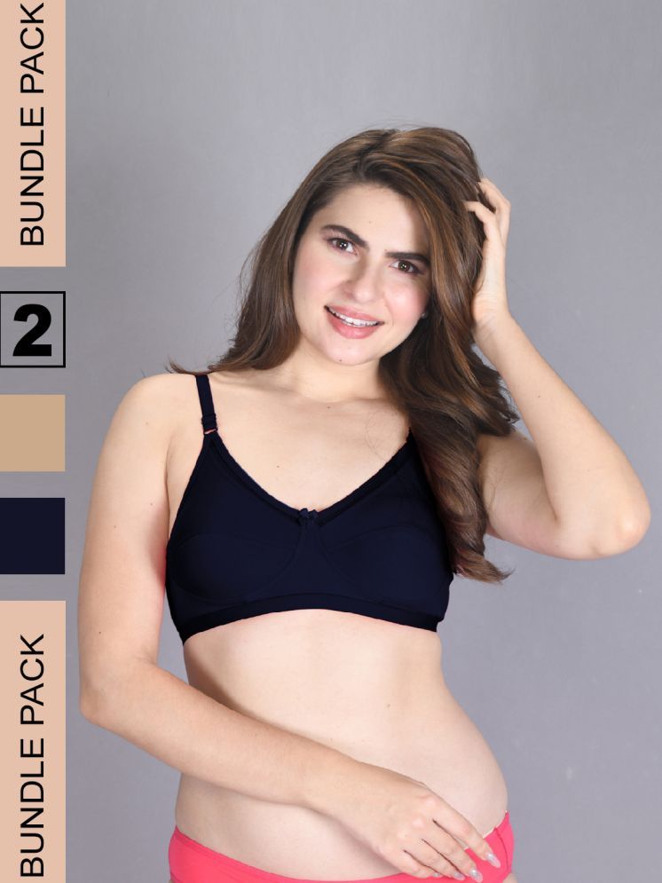     			lux venus Pack of 2 Cotton Non Padded Women's Everyday Bra ( Navy Blue ) VEN_BRA164_NVY_SK_2PC