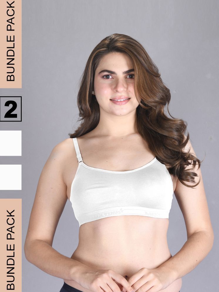     			lux venus White Cotton Non Padded Women's Everyday Bra ( Pack of 2 )