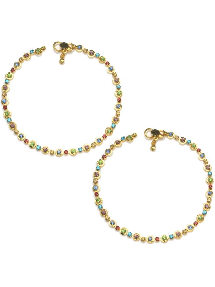     			AKLINA Multicolor Anklets ( Pack of 2 )