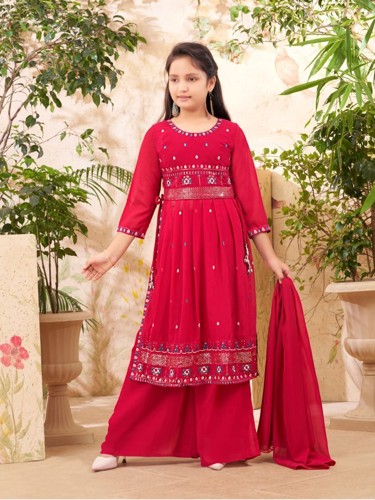     			Aarika Pink Georgette Girls Suit Sets ( Pack of 1 )