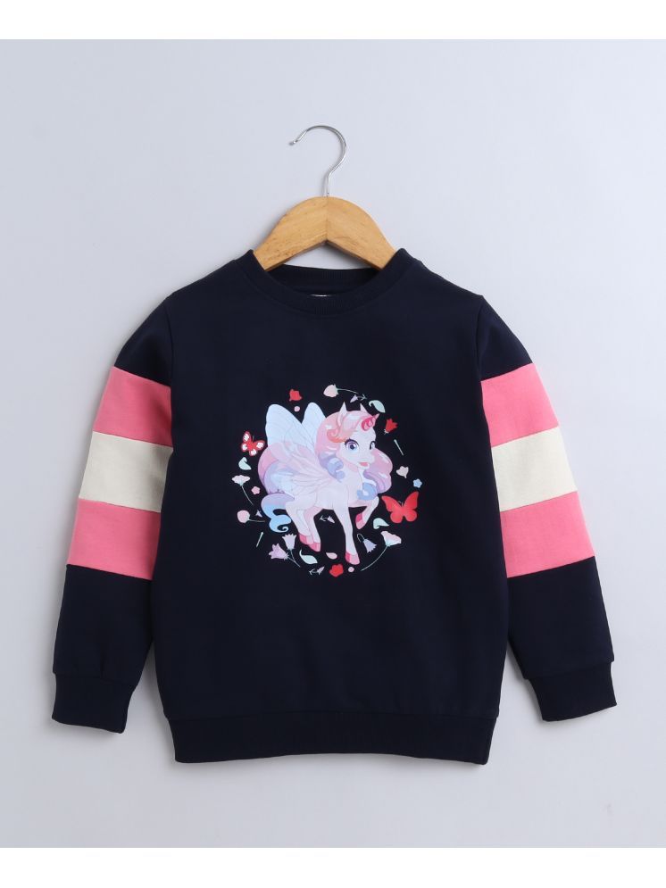     			BUMZEE Navy Girls  Full Sleeves Cotton Sweatshirt Age - 5-6 Years