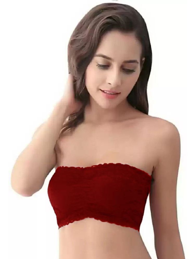     			ComfyStyle Red Lace Lightly Padded Women's Strapless Bra ( Pack of 1 )