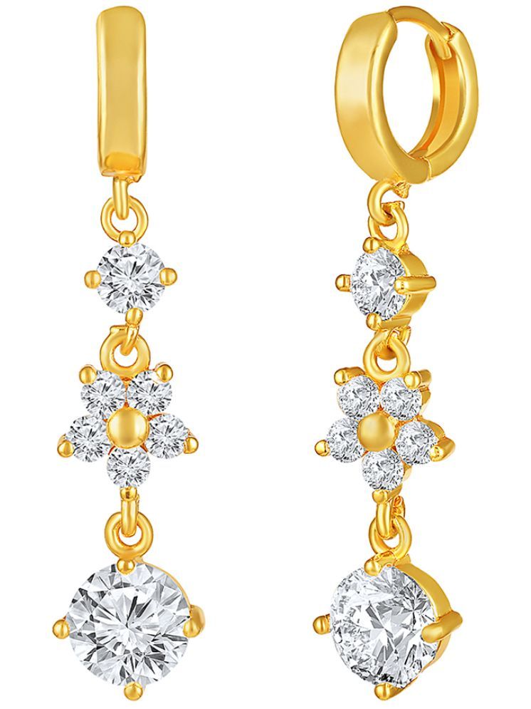     			Drashti Collection Golden Drop Earrings ( Pack of 1 )