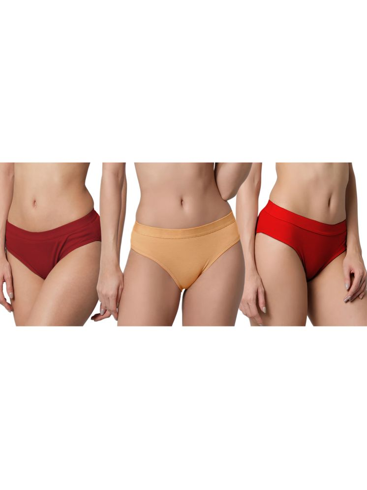     			FVCO Multicolor Panties for Women Cotton Solid Women's Hipster ( Pack of 3 )