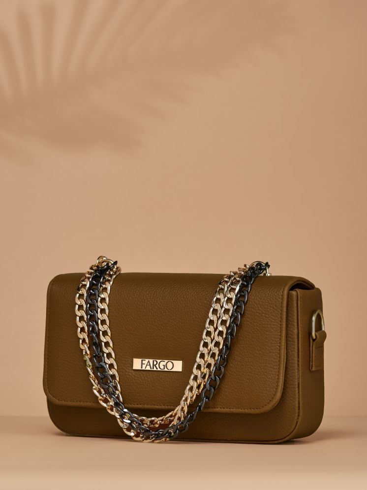     			Fargo Brown PU Sling Bag