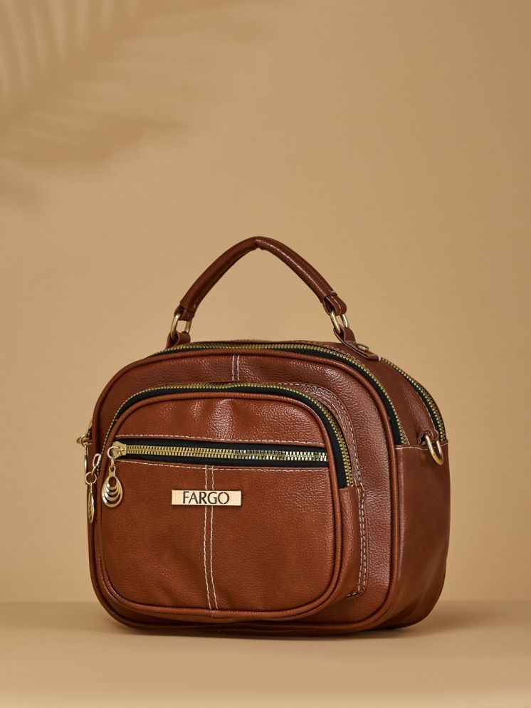     			Fargo Brown PU Sling Bag