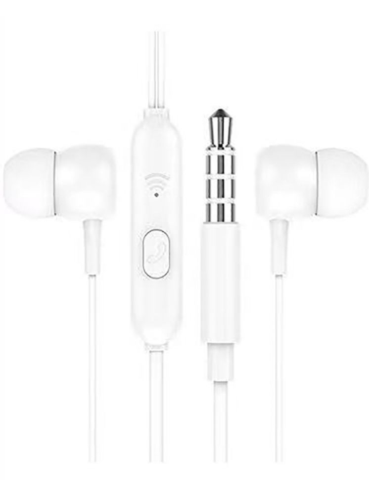     			MZ W-R01 3.5 mm Wired Earphone In Ear Volume Controller White