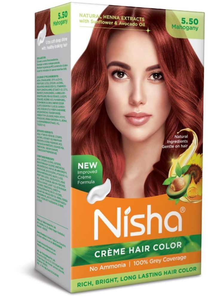     			Nisha Creme Hair Color 5.50 Mahogany 120g, Permanent Hair Color, Ammonia Free Hair Colour, 100% Grey Coverage