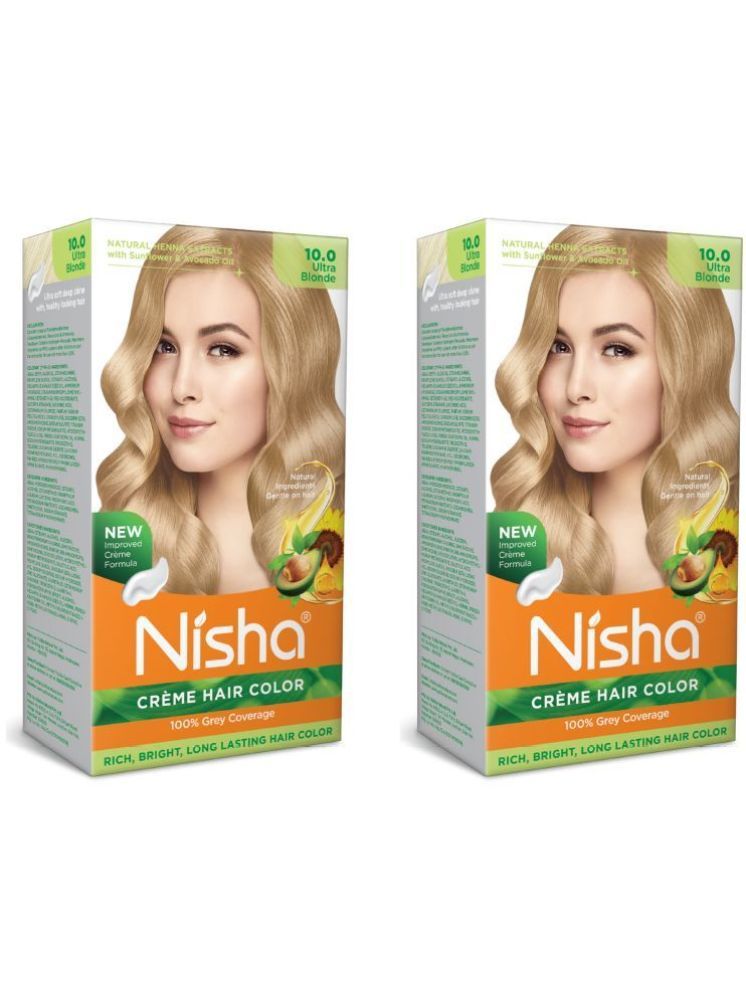     			Nisha Creme Hair Color Ultra Blonde 150g Pack of 2, Permanent Hair Colour for Women & Men, Long Lasting Hair Color