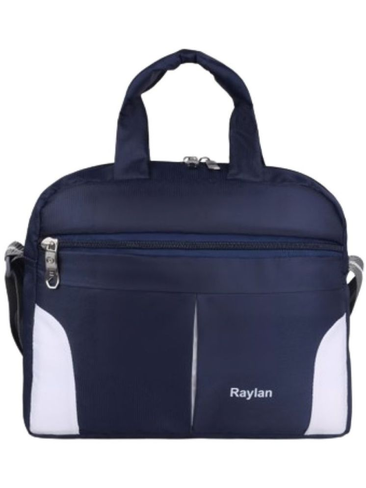     			Raylan Blue Colorblocked Messenger Bag