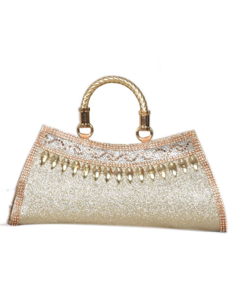     			Sunvika House Gold Fabric Handheld Bag