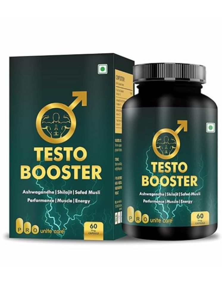     			Testo Booster with Ashwagandha, Shilajit and Safed Musli For Men Performance, Muscle and Energy 60 Veg Capsule