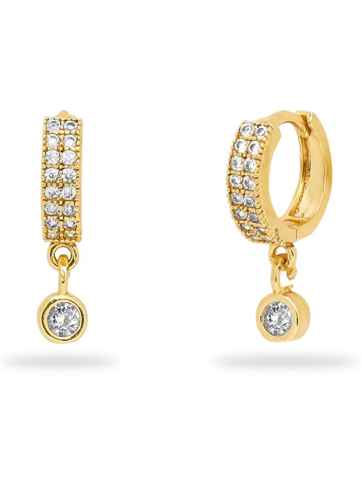     			Drashti Collection Golden Drop Earrings ( Pack of 1 )