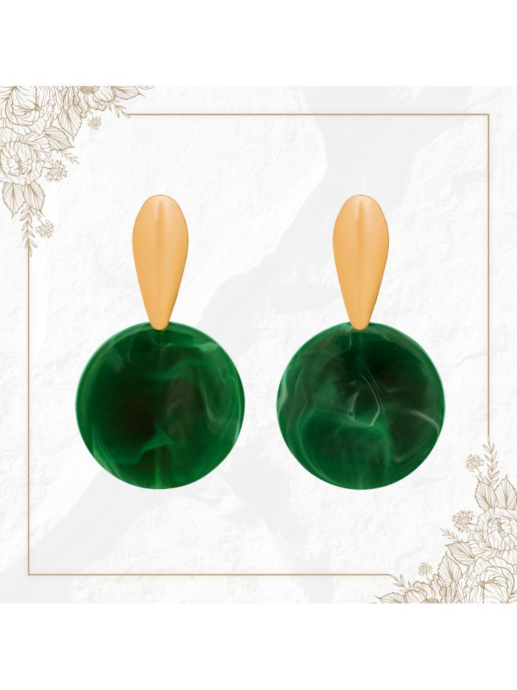     			Drashti Collection Green Huggies Earrings ( Pack of 1 )