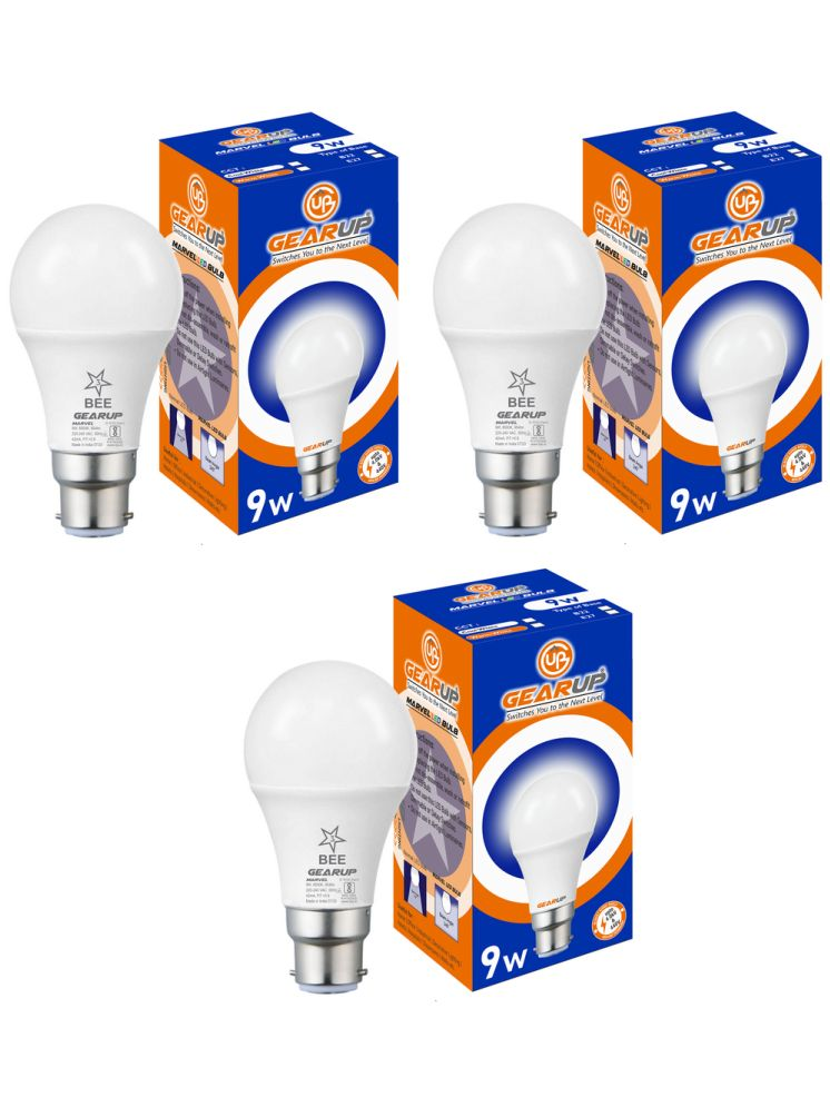     			Gearup 9W Cool Day Light LED Bulb ( Pack of 3 )