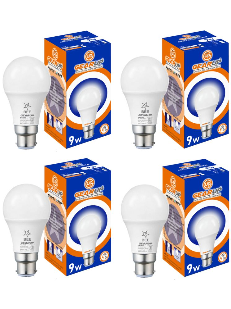     			Gearup Marvel 9W Standard B22 Led Bulb For Home & Office Led Light Bulb| Cool Day Light 6500K Energy Efficient (White, Pack Of 4)