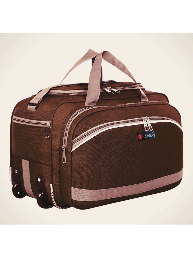     			Swanky 55 Ltrs Brown Polyester Duffle Trolley