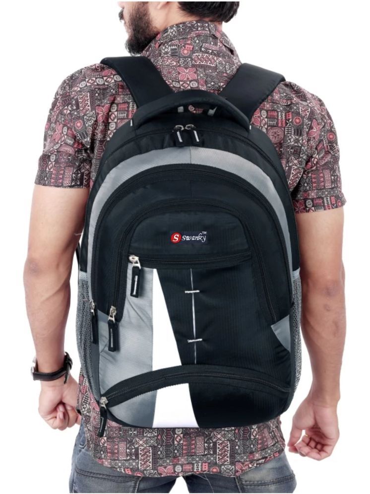     			Swanky BLACK Polyester Backpack ( 30 Ltrs )