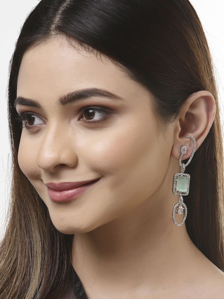     			Zeneme Sea Green Danglers Earrings ( Pack of 1 )