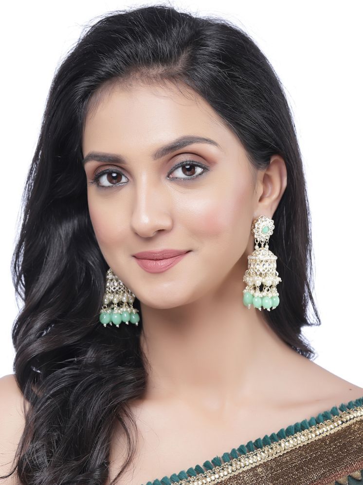     			Zeneme Sea Green Jhumki Earrings ( Pack of 1 )