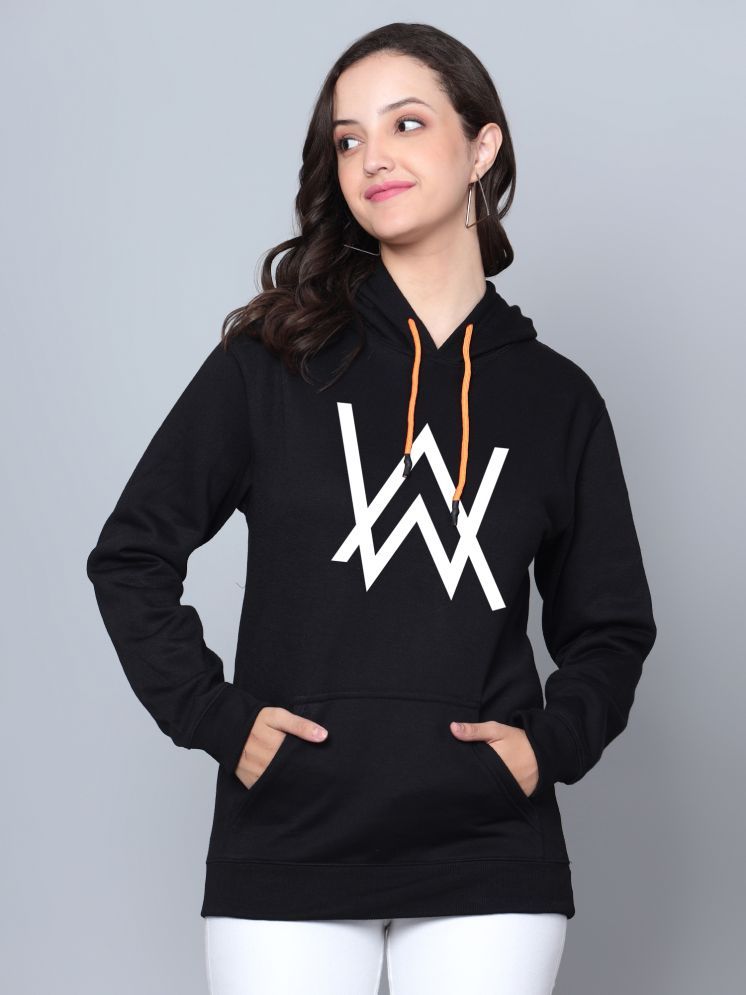     			fashion and youth Cotton Blend Women's Hooded Sweatshirt ( Black )