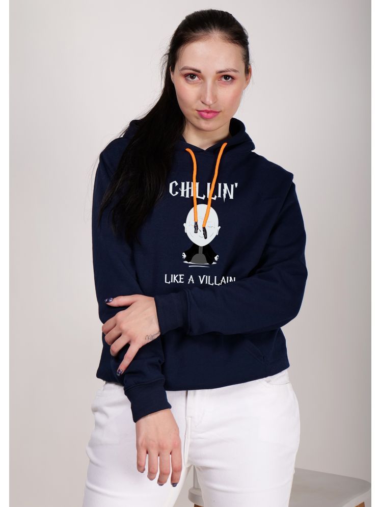     			fashion and youth Cotton Blend Women's Hooded Sweatshirt ( Navy )