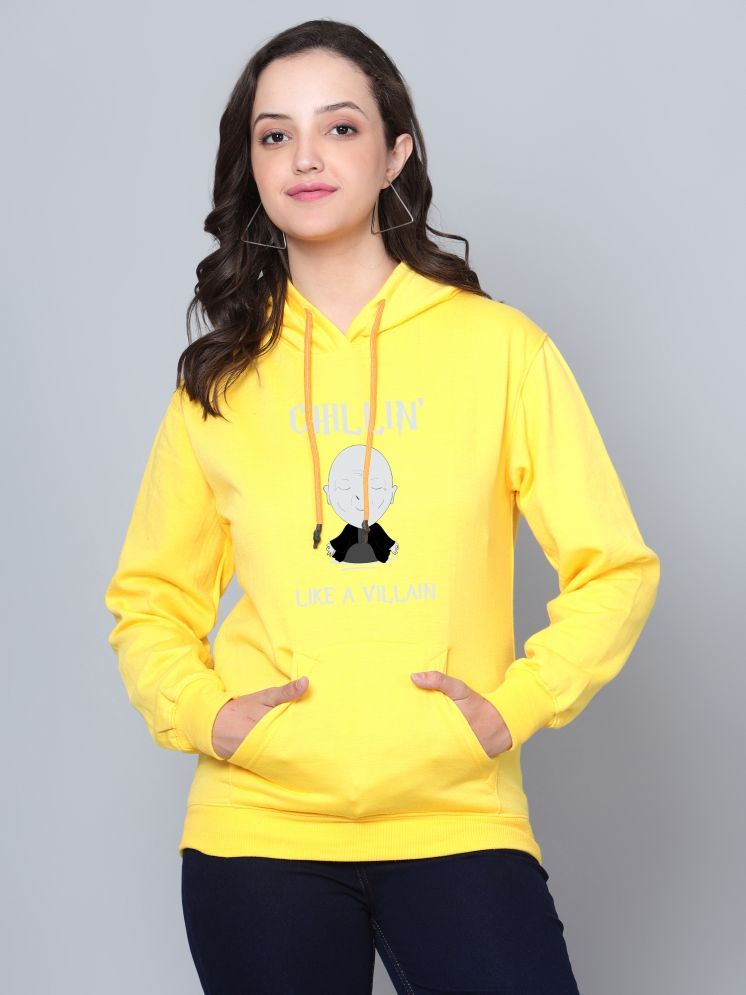     			fashion and youth Cotton Blend Women's Hooded Sweatshirt ( Yellow )