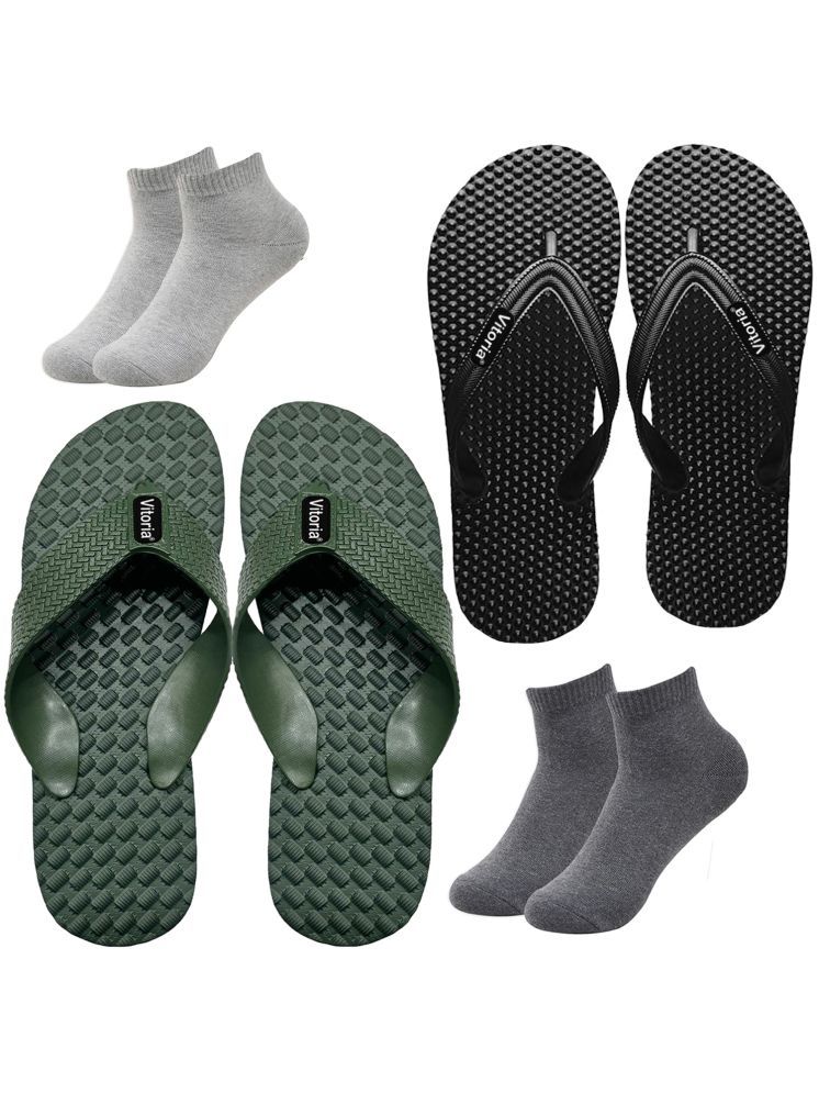     			vitoria Black Men's Massage Flip Flop